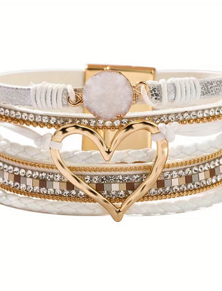 Bohemian Multi-Layer Heart Leather Bracelet