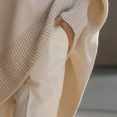 Oversized Draped Wide-Neck Sweater