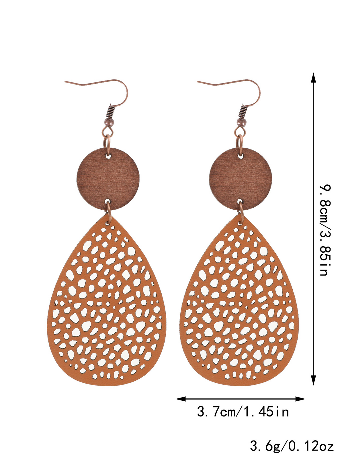 Vintage Style Hollow-Out PU Leather Drop Earrings