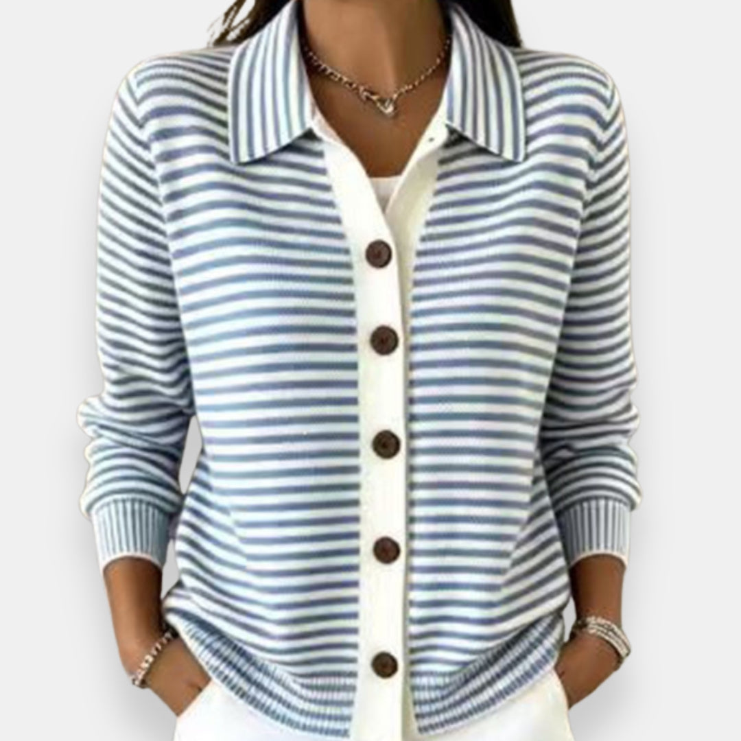 Striped Button Cardigan