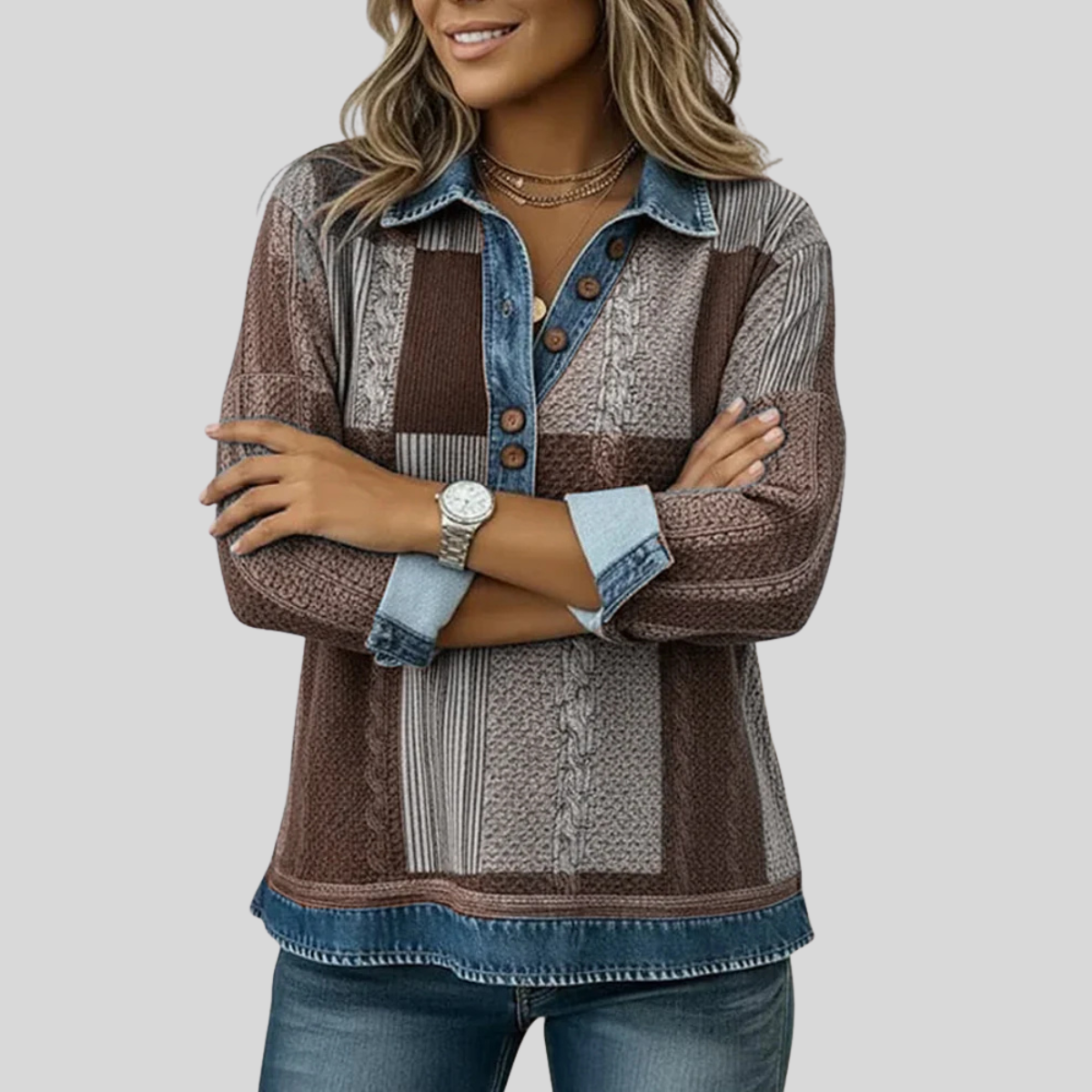 Colorblock Print Sweatshirt
