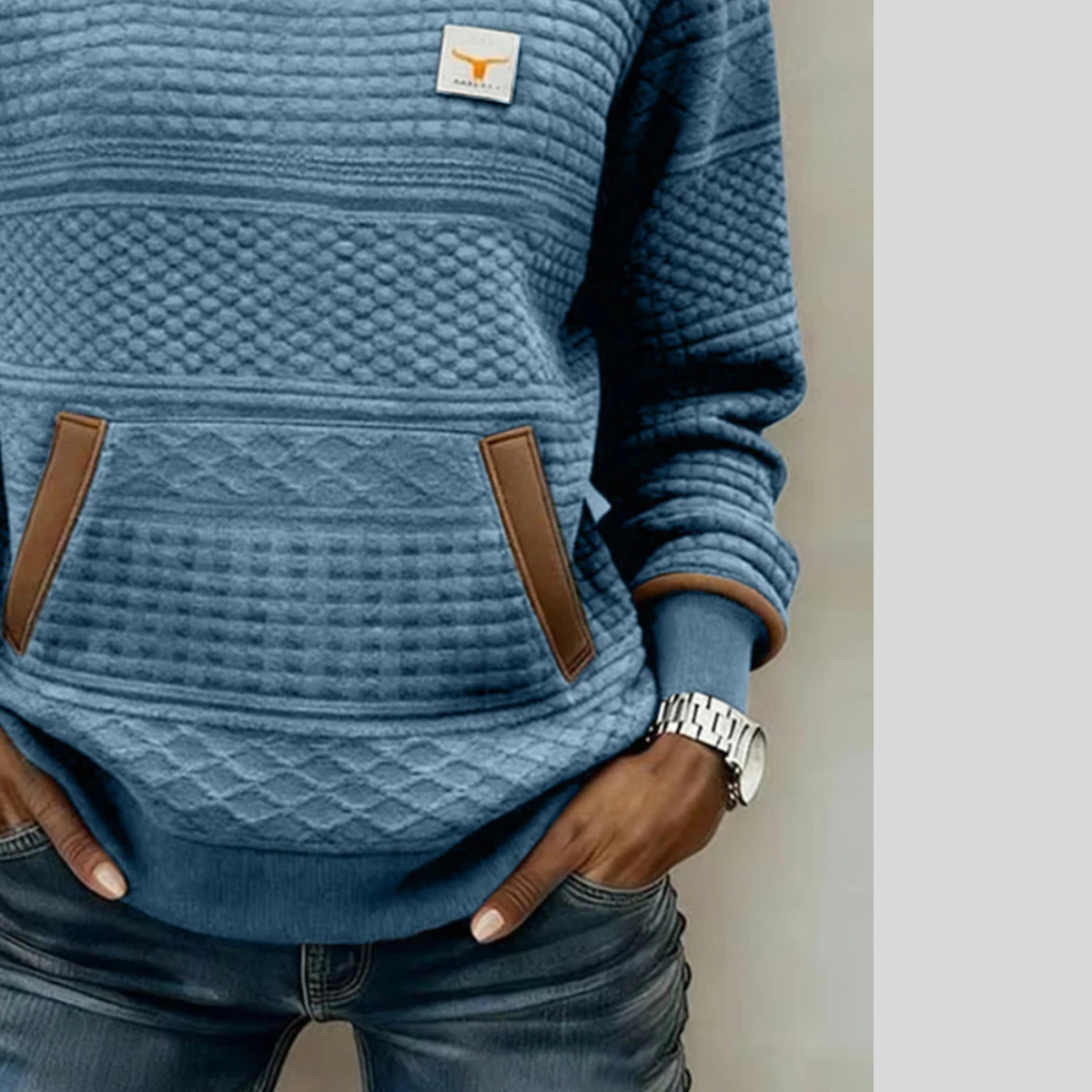 Crew Neck Colorblock Sweatshirt