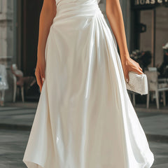 Celeste | Asymmetric Draped Midi Dress