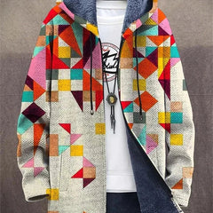 Art-Inspired Hooded Cardigan