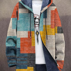 Art-Inspired Hooded Cardigan