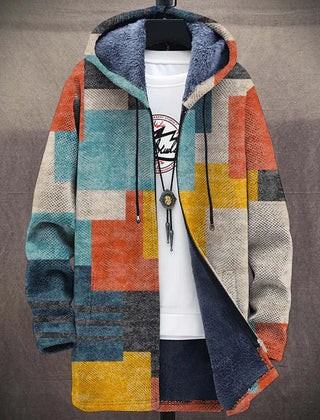 Art-Inspired Hooded Cardigan