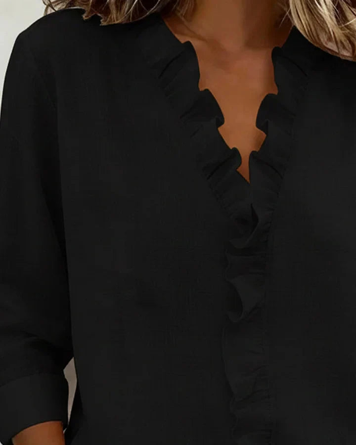 Rosalie | V-Neck Blouse with Ruffles