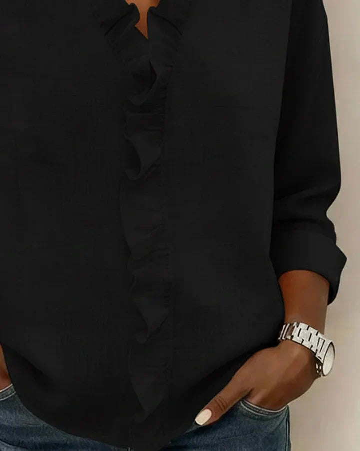 Rosalie | V-Neck Blouse with Ruffles