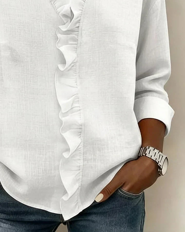 Rosalie | V-Neck Blouse with Ruffles
