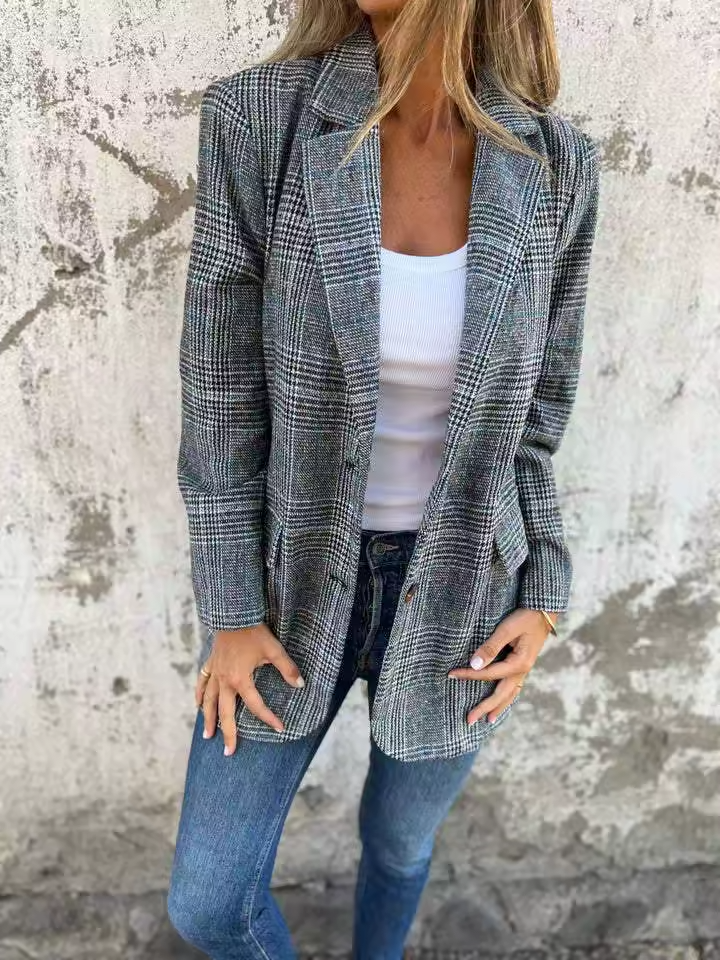 Valerie | Relaxed-Fit Houndstooth Blazer