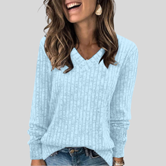 Comfy V-Neck Long Sleeve Top