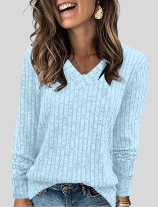 Comfy V-Neck Long Sleeve Top