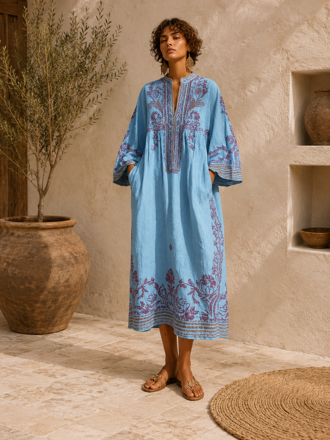 Celestia | Embroidered Boho Dress