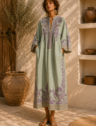 Celestia | Embroidered Boho Dress