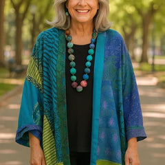 Elegant Drape Cardigan in blue