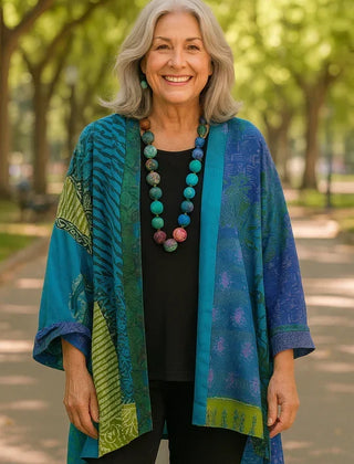 Elegant Drape Cardigan in blue