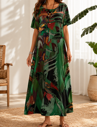 Thalia | Bold-Print Relaxed Midi Dress