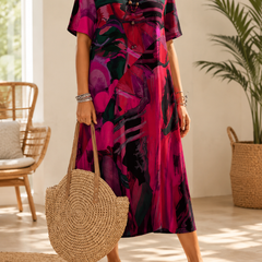 Thalia | Bold-Print Relaxed Midi Dress