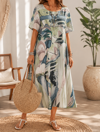 Thalia | Bold-Print Relaxed Midi Dress