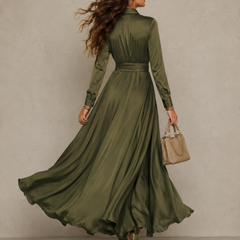 Leona | Wrap-Style Maxi Dress with Collar