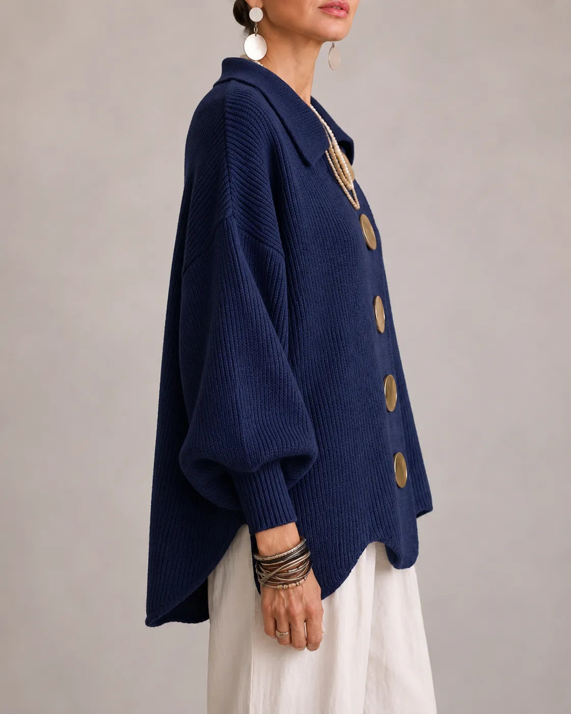 Oversized Button Knit Cardigan
