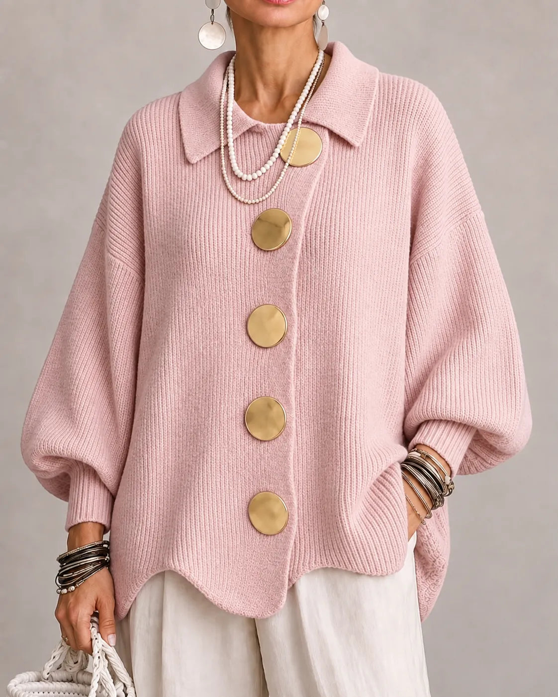 Oversized Button Knit Cardigan
