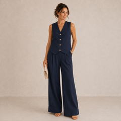 Sandra | Slimming Vest & Wide-Leg Pant Set
