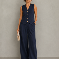 Sandra | Slimming Vest & Wide-Leg Pant Set