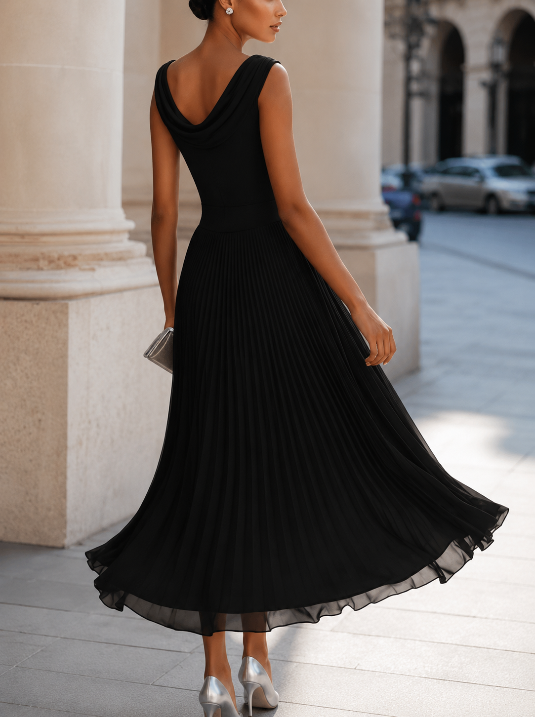 Pleated Midi Dress