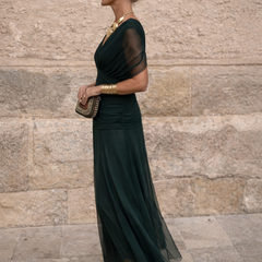 Marella | Sweetheart-Neckline Maxi Dress with Flowing Sleeves