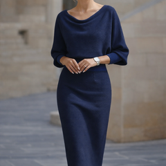 Draped Batwing-Sleeve Dress for Women