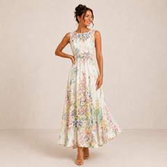 Teresa | Sleeveless Floral Midi Dress