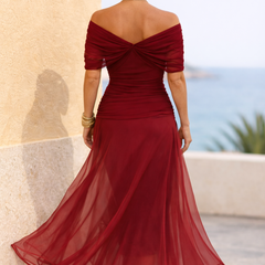 Marella | Sweetheart-Neckline Maxi Dress with Flowing Sleeves