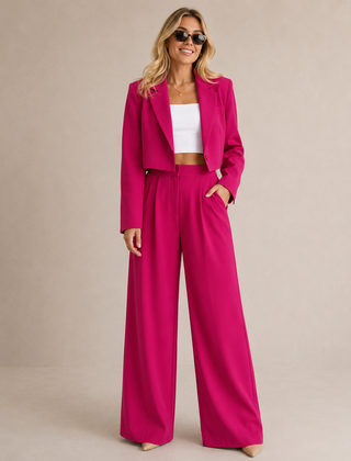 Elyse | Cropped Blazer & Wide-Leg Pant Set