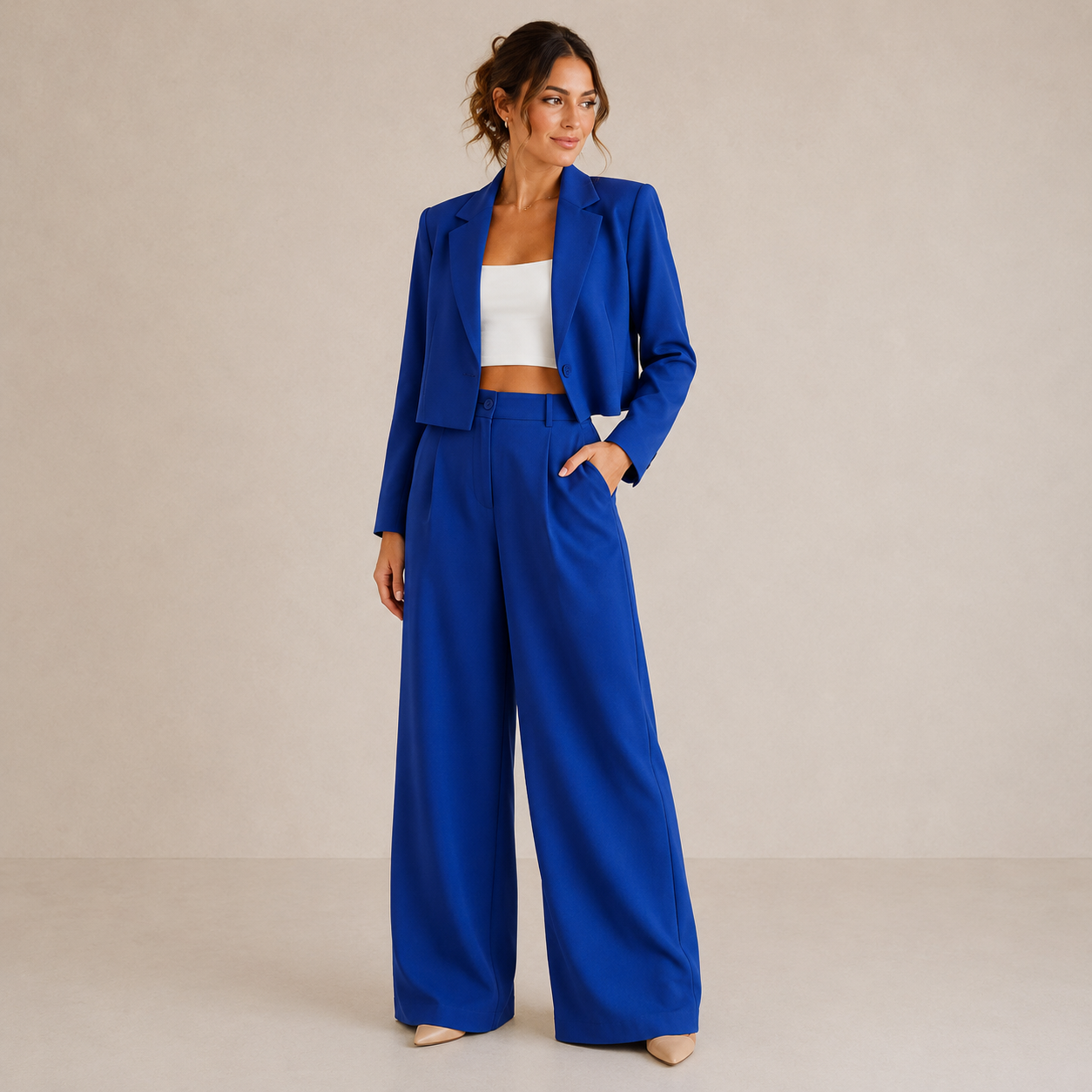 Elyse | Cropped Blazer & Wide-Leg Pant Set