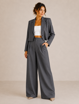 Elyse | Cropped Blazer & Wide-Leg Pant Set