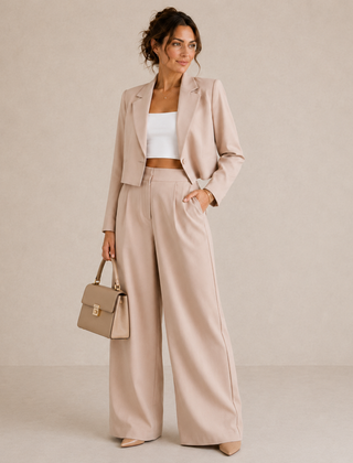 Elyse | Cropped Blazer & Wide-Leg Pant Set