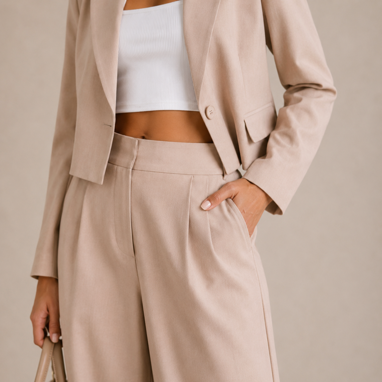 Elyse | Cropped Blazer & Wide-Leg Pant Set