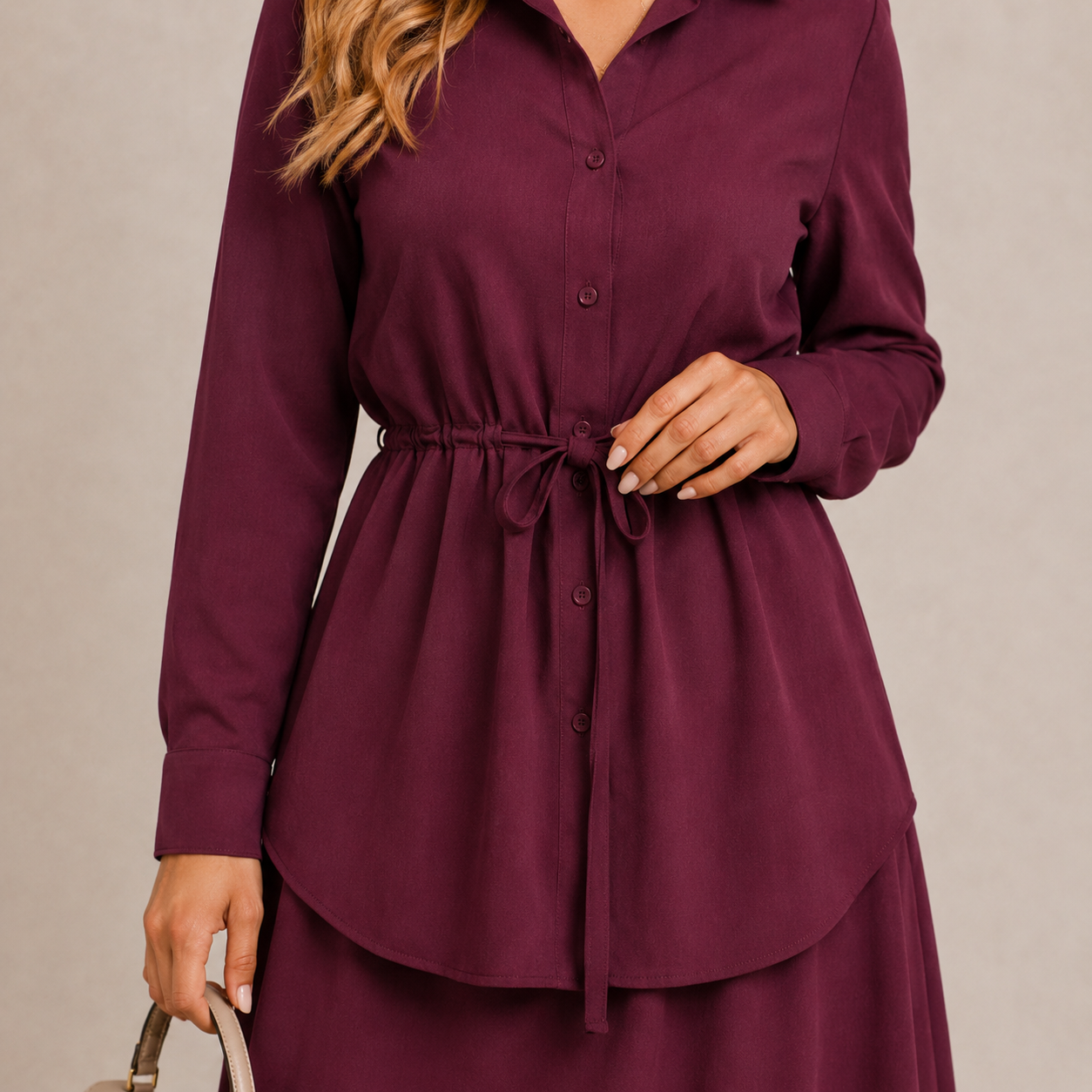 Kornelia | Tie-Waist Shirt & Skirt Set
