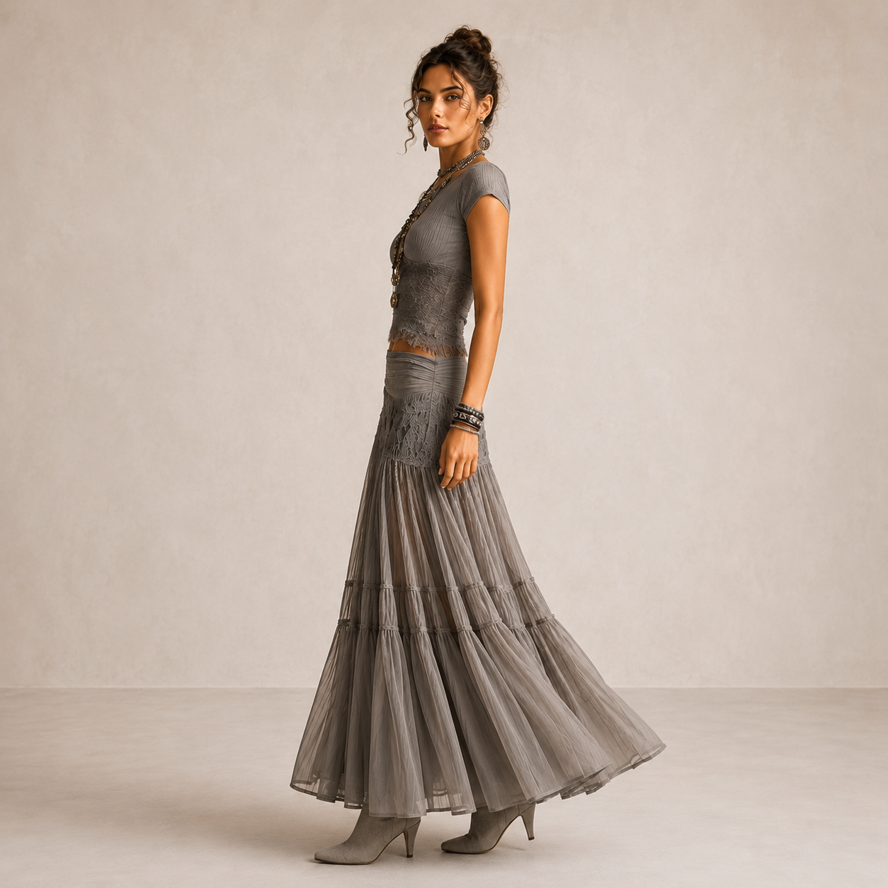 Milena | Grey Lace Set