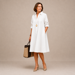 Sadie | Effortless White Midi Dress