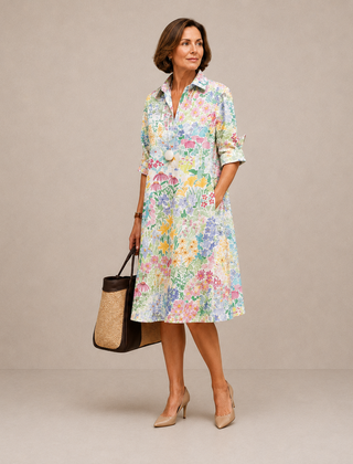 Paige | Floral-Print Relaxed Midi Dress