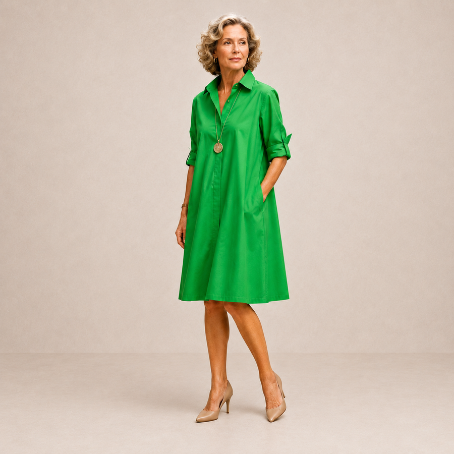 Riley | Versatile Green Midi Dress