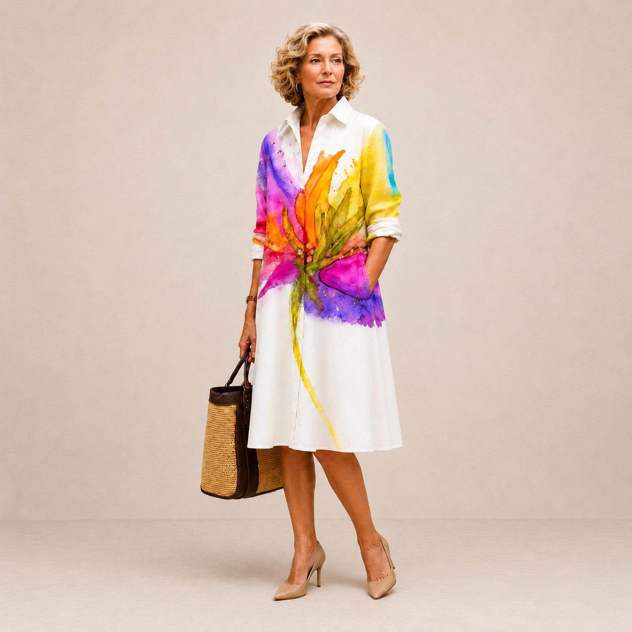 Lydia | Printed Relaxed Midi Dress