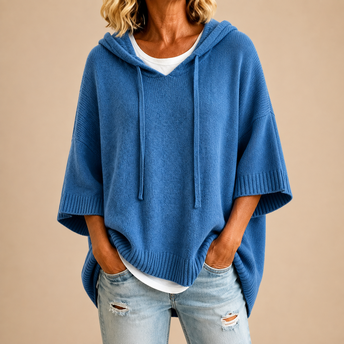 Pull à capuche oversize en maille