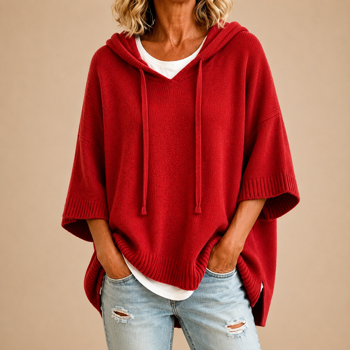 Pull à capuche oversize en maille