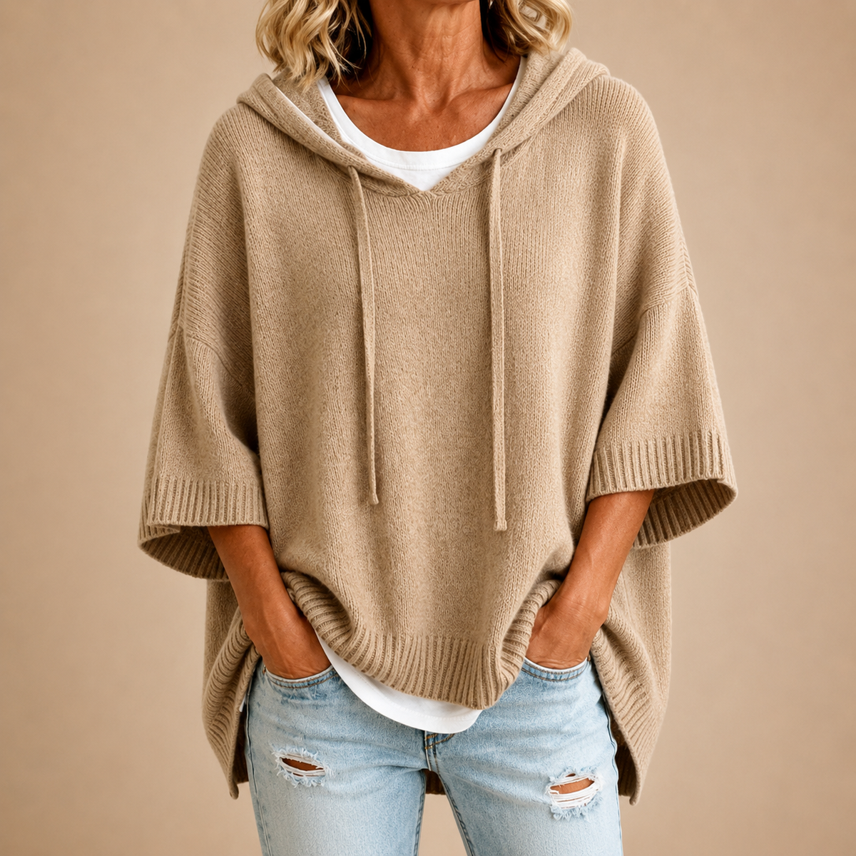 Pull à capuche oversize en maille