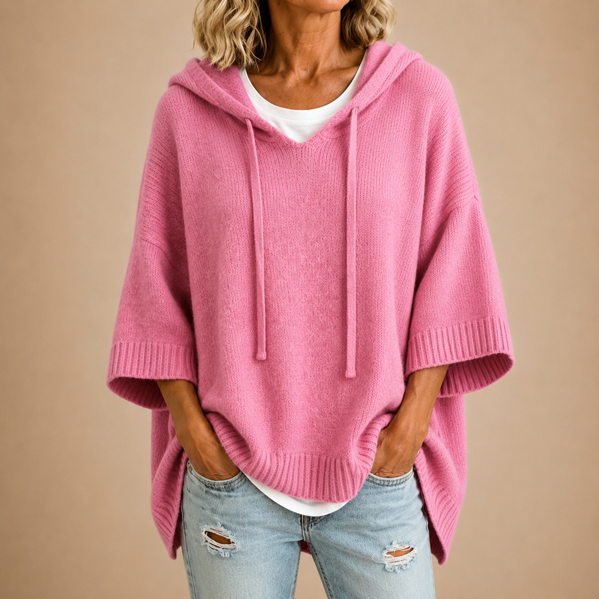 Pull à capuche oversize en maille