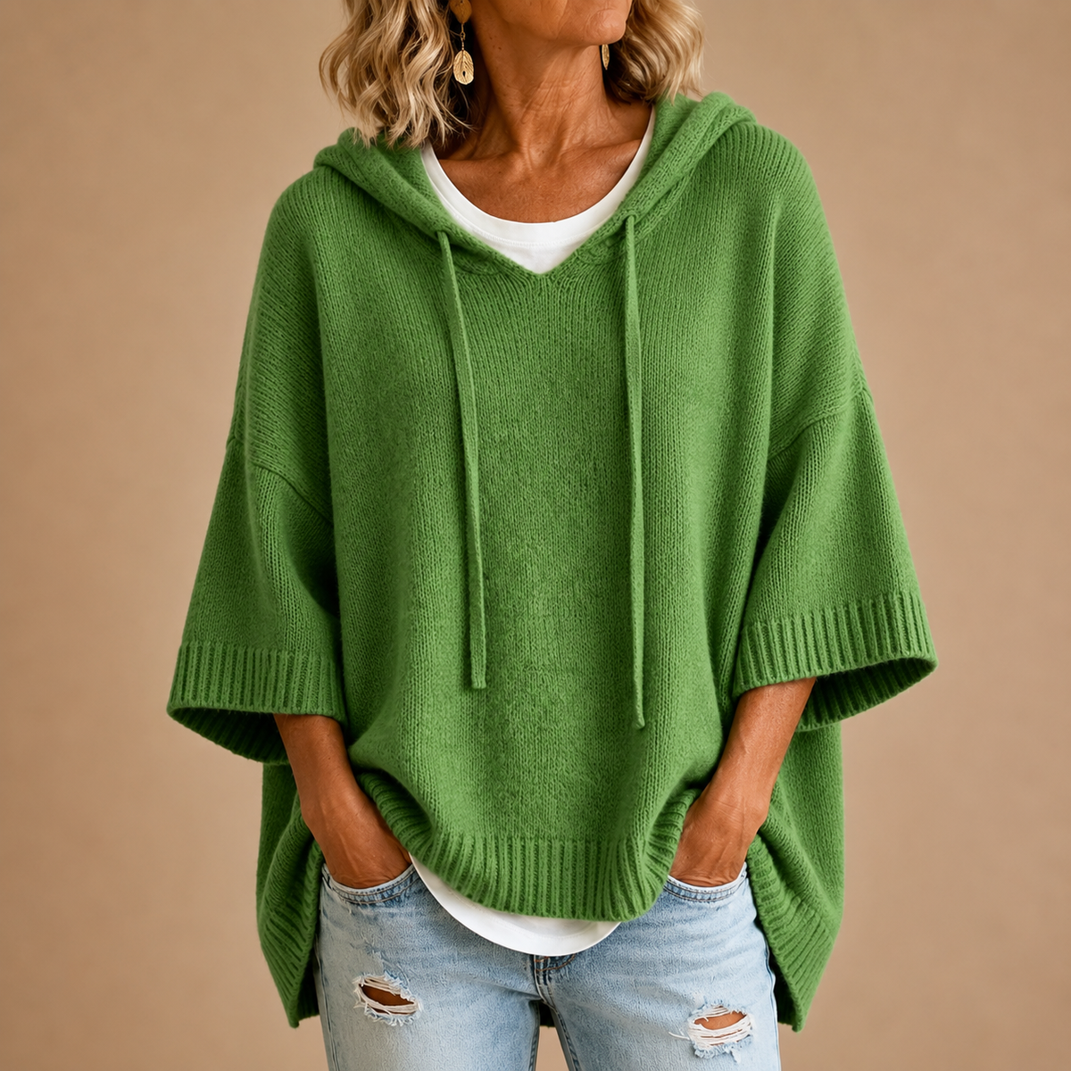 Pull à capuche oversize en maille