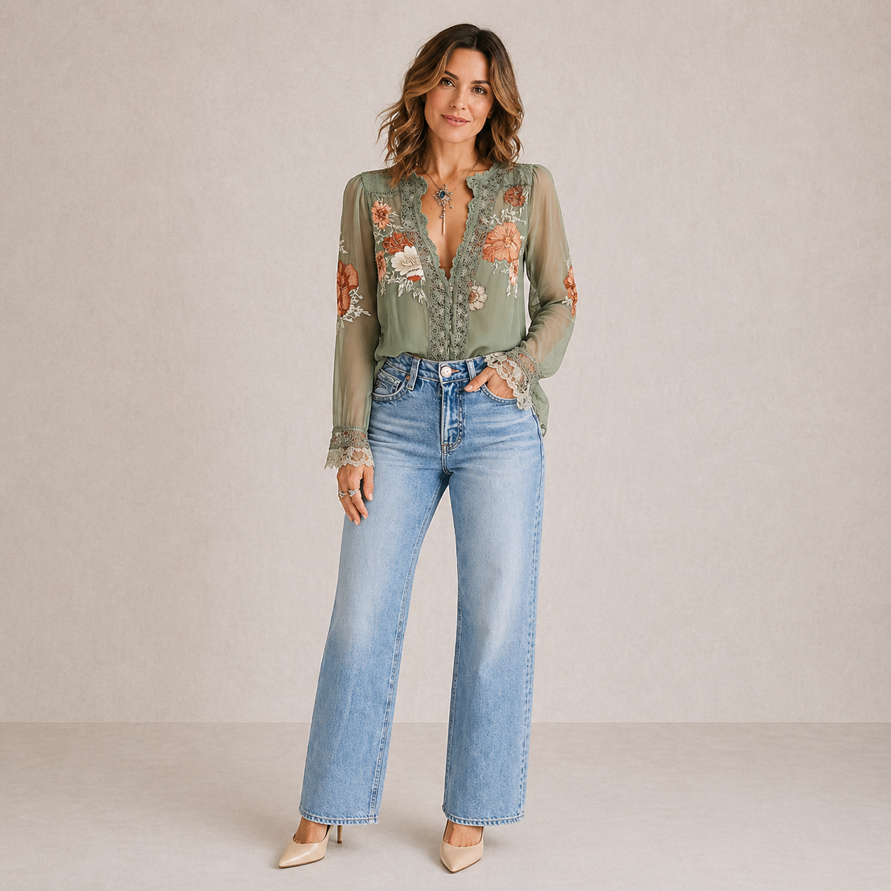 Amara | Boho Floral Blouse